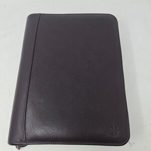 Franklin Covey 7 Ring Zippered Leather Planner Binder Ox Blood Top Grain Cowhide